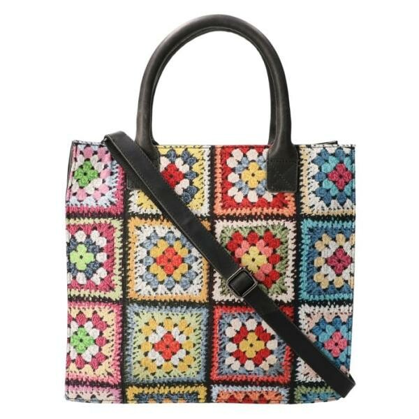 Leather Design Hand/Schoudertas Gehaakt Black