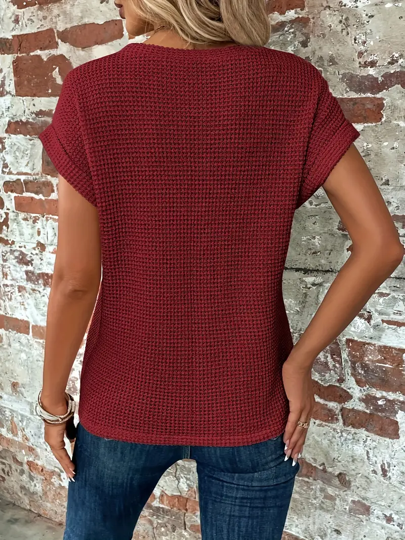 Dames Zomershirt met Korte Mouwen en Ronde Hals in Lichtgewicht Stof - Afbeelding 7