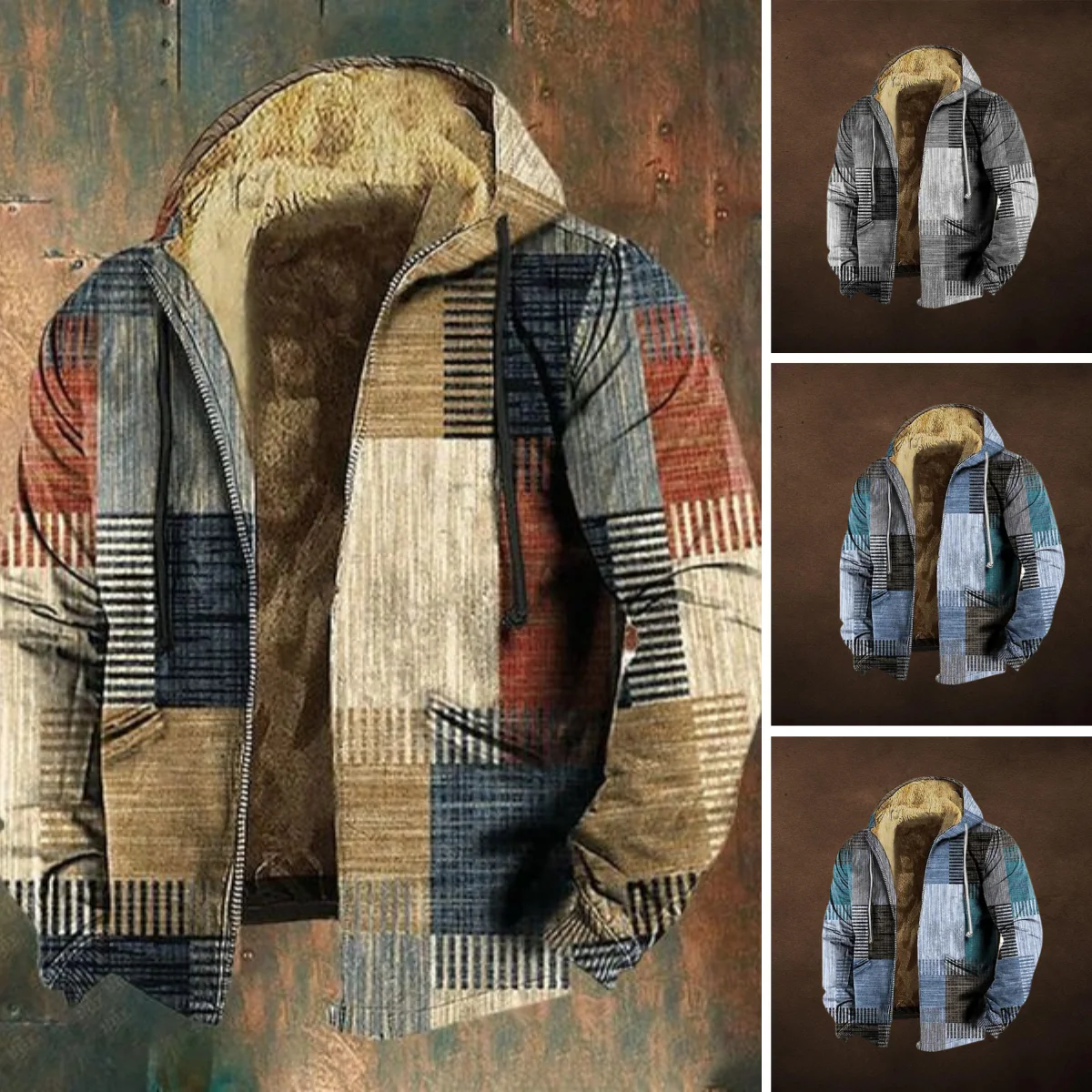 Patchwork Hoodie Jack voor Heren - Afbeelding 6