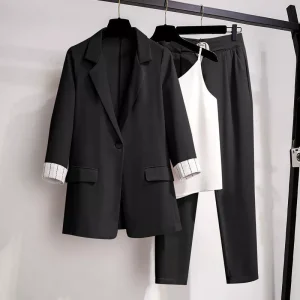 Elegante Blazer Drie-Delige Set voor Dames