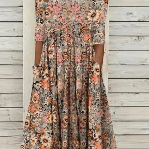 Gebloemde Midi-jurk voor Dames