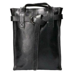 Leather Desig Hand/Rugtas Italia IS Zwart