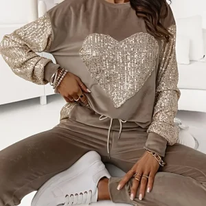 Pullover met Pailletten en Broekenset voor Dames