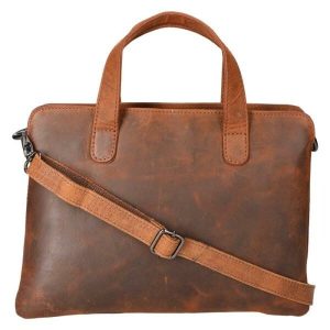 Leather Design Hand/Schoudertas Hunter Bruin