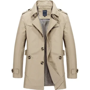 Midden Leng Dubbele Rij Knopen Trenchcoat voor Heren